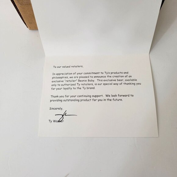 Ty Beanie Babies 2000 Thank You Bear Blue Retailer Exclusive W/ Original Tags & - Picture 8 of 8